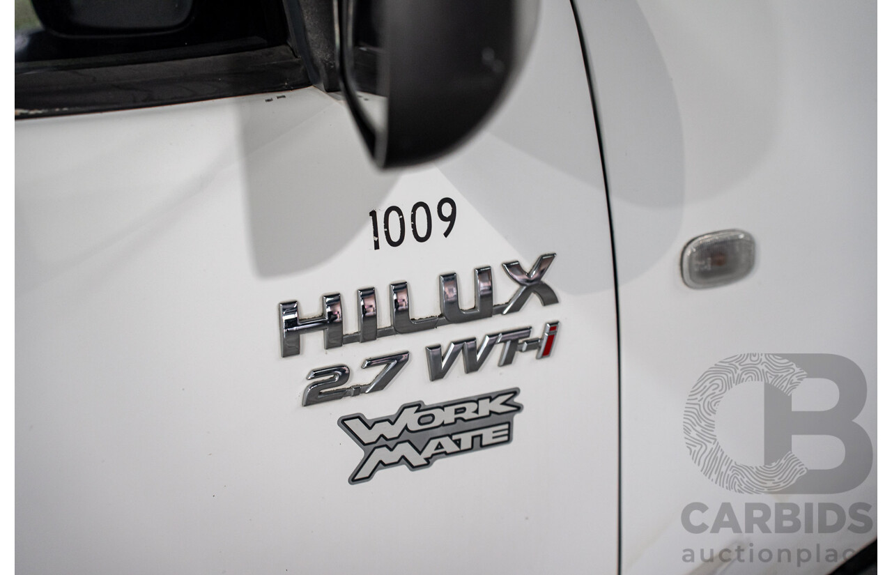 7/2009 Toyota Hilux Workmate TGN16R 08 Upgrade C/Chas White 2.7L