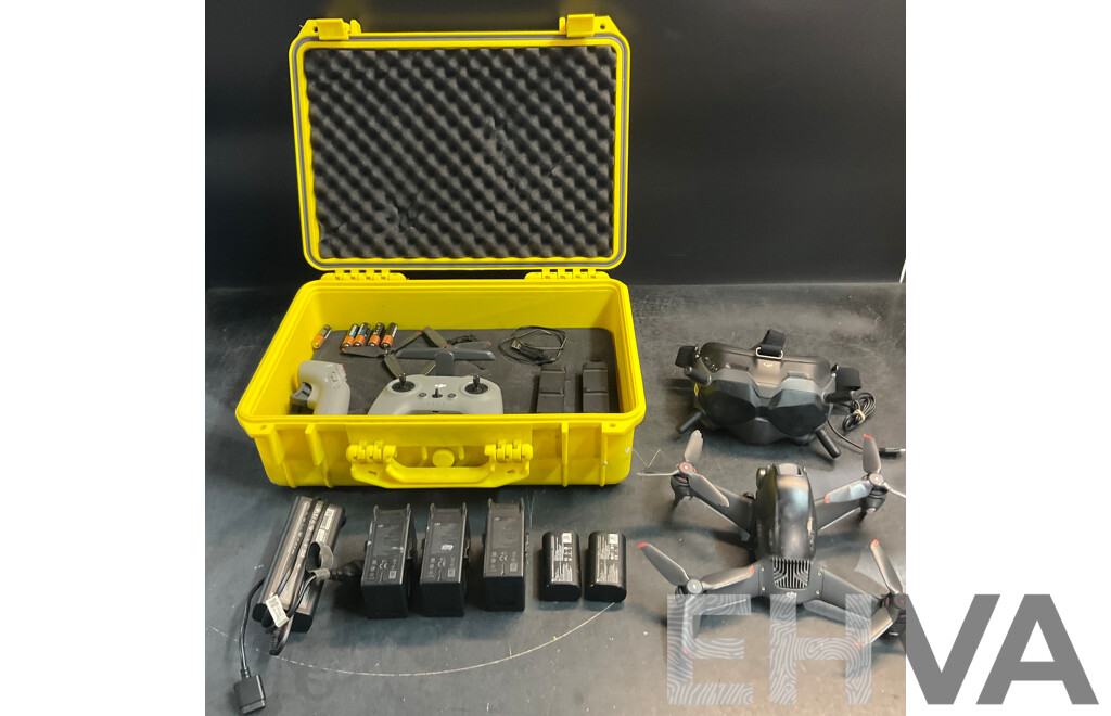 DJI FPV Drone with Remote, Goggles, Controller, Batterties X3 and Accessories in ToolPro Safe Case