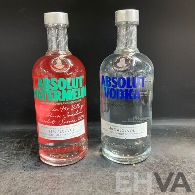 Absolut Vodka 700ml & Absolut Watermelon 700ml - Lot of 2 Absolut Vodka 700ml & Absolut Watermelon 700ml - Lot of 2