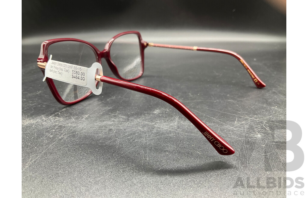 Burgundy Frame Eyeglasses Branded JIMMY CHOO
