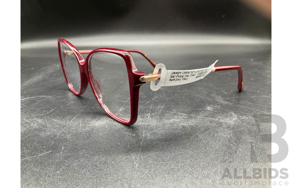 Burgundy Frame Eyeglasses Branded JIMMY CHOO