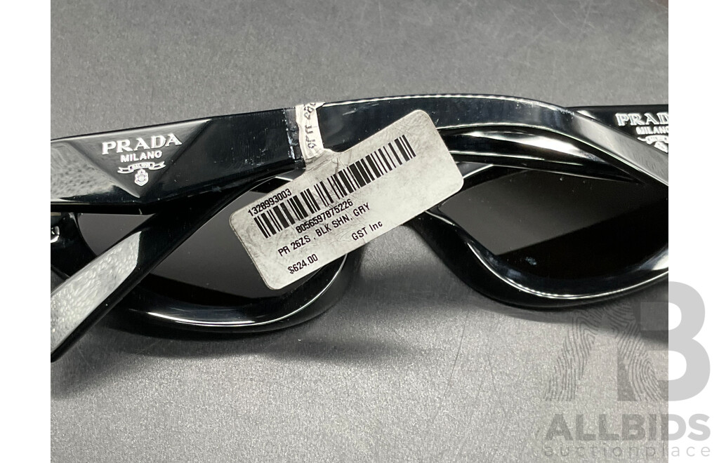 Black Oval Frame Sunglasses Branded Prada