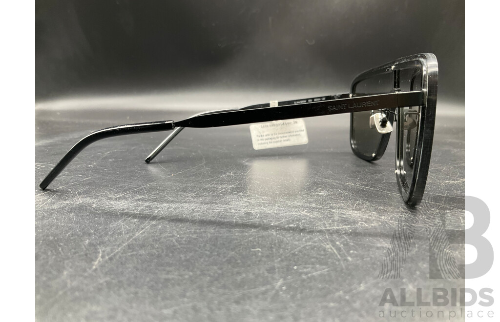 Mask SL 364 Black Mat Sunglasses Branded Saint Laurent