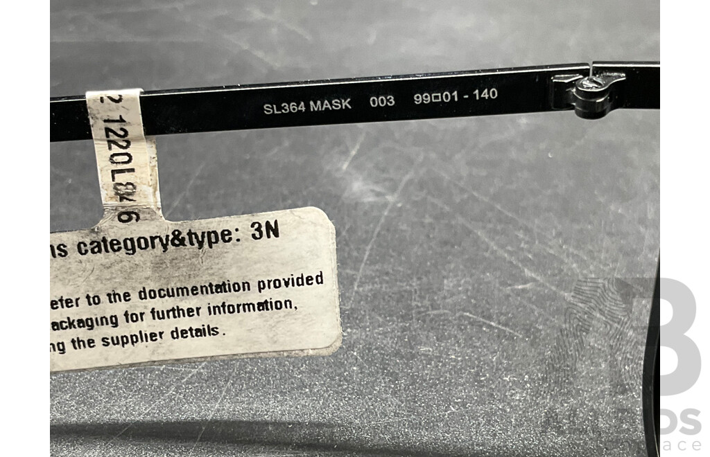 Mask SL 364 Black Mat Sunglasses Branded Saint Laurent