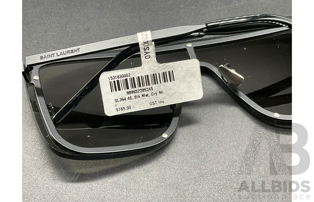 Mask SL 364 Black Mat Sunglasses Branded Saint Laurent