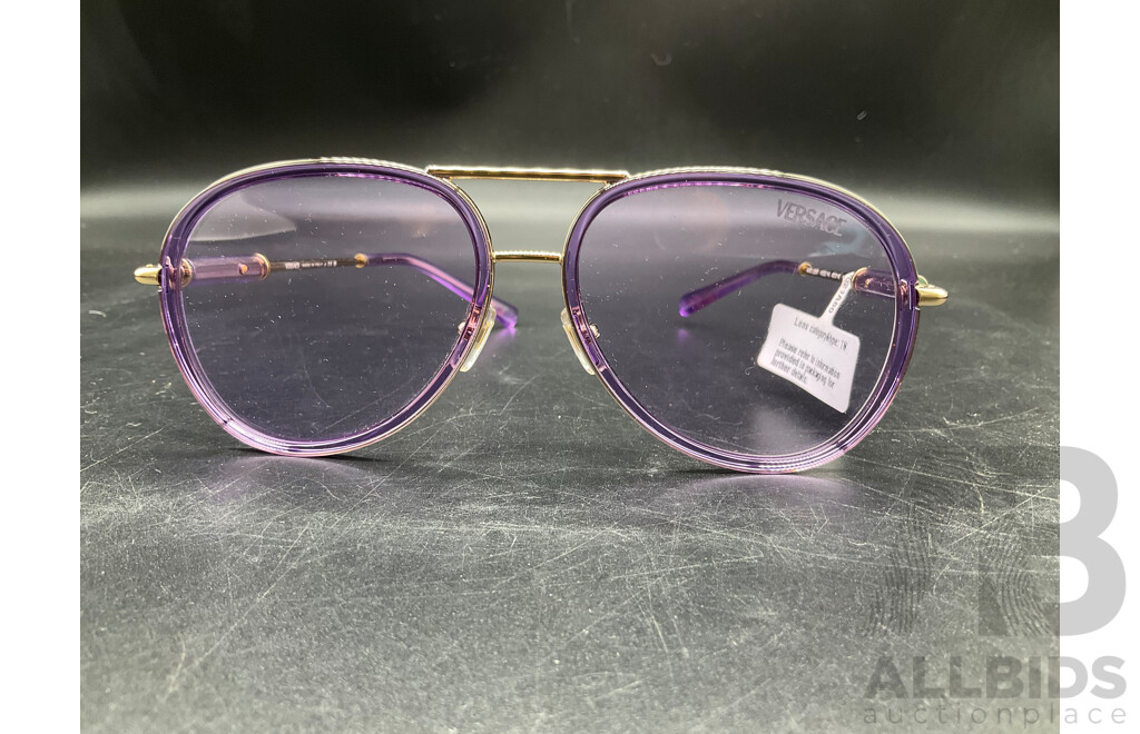 Lilac Transparent Sunglasses Branded Versace