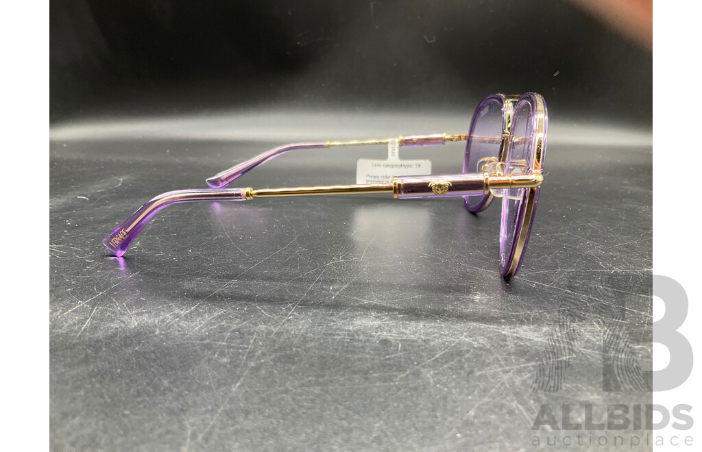 Lilac Transparent Sunglasses Branded Versace