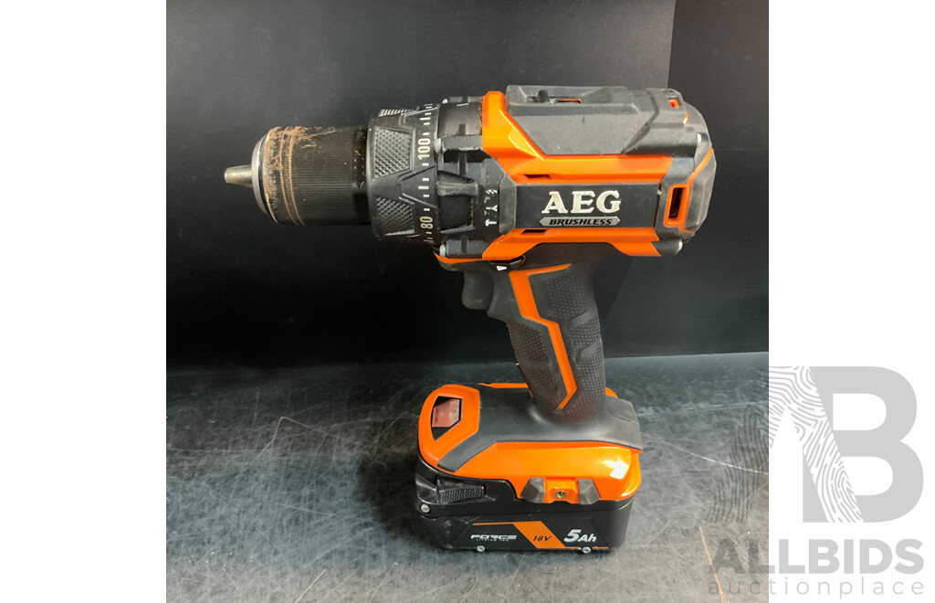 AEG Electric Tools (BSS18BLC,BSB18B2M,BEWS18125BLC) with 2x Batteries & Charger & Driving Bit Set