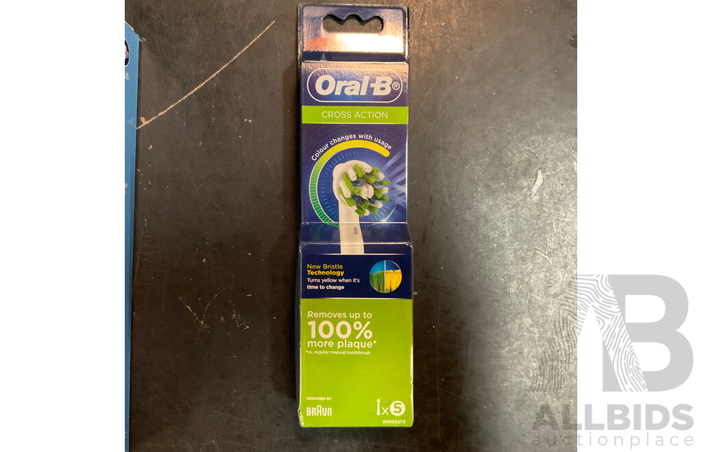 Oral-B Vitality Plus Cross Action Rechargeable Toothbrush X5 & Brush Heads 5 Packs X5 - Lot of 10
