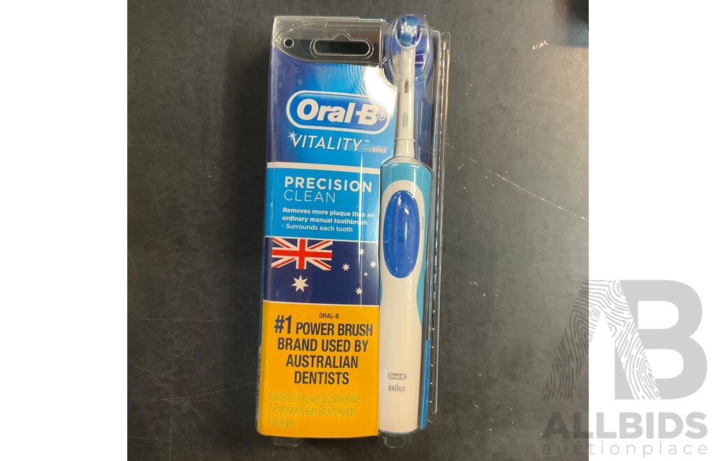 Oral-B Vitality Precision Clean Rechargeable Toothbrush X2 & Brush Heads 6 Packs X12