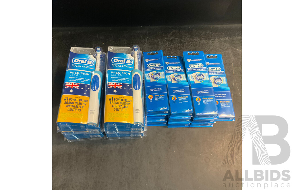 Oral-B Vitality Precision Clean Rechargeable Toothbrush X4 & Brush Heads 2 Packs X10