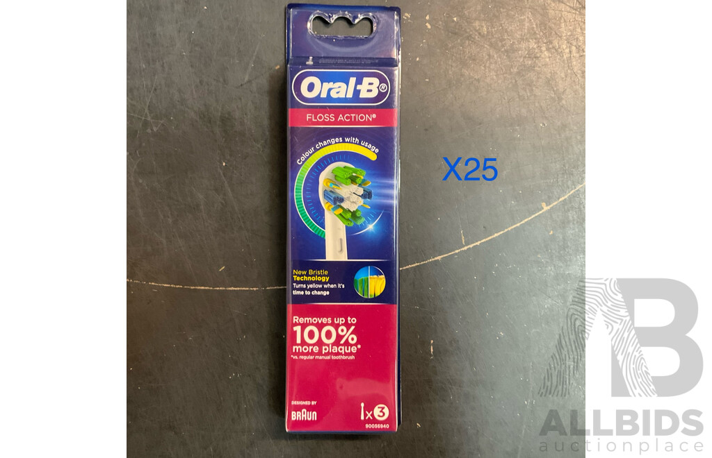 Oral-B Floss Action Brush Heads 3 Packs X25