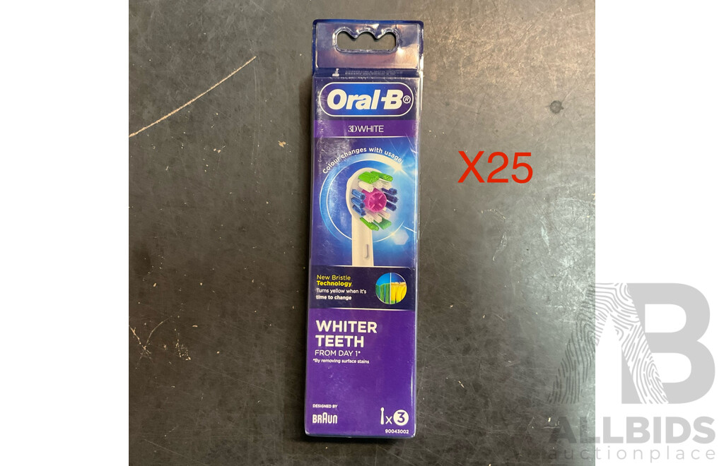 Oral-B 3D White Brush Heads 3 Packs X25