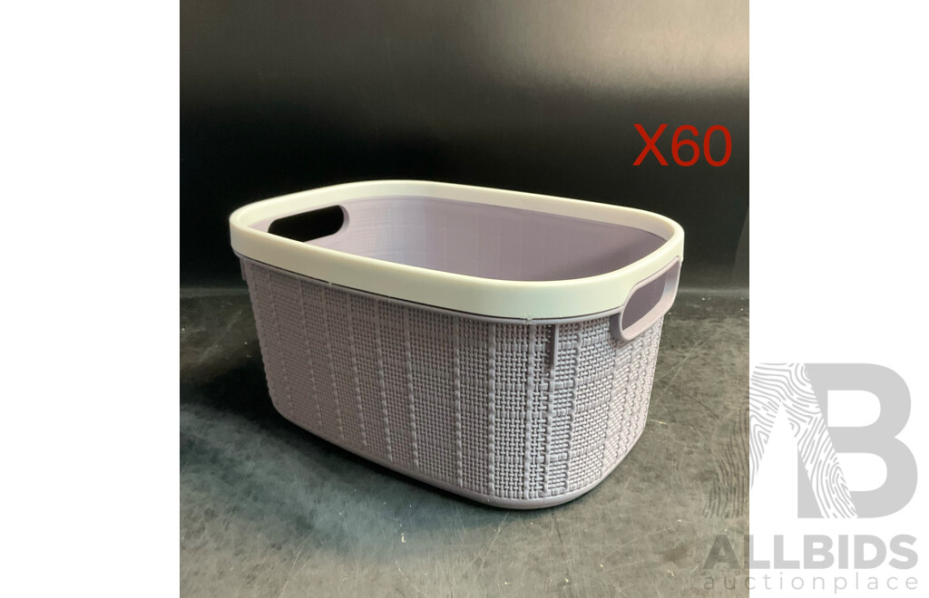 Plastic Storage Basket - Purple - Lot of 60