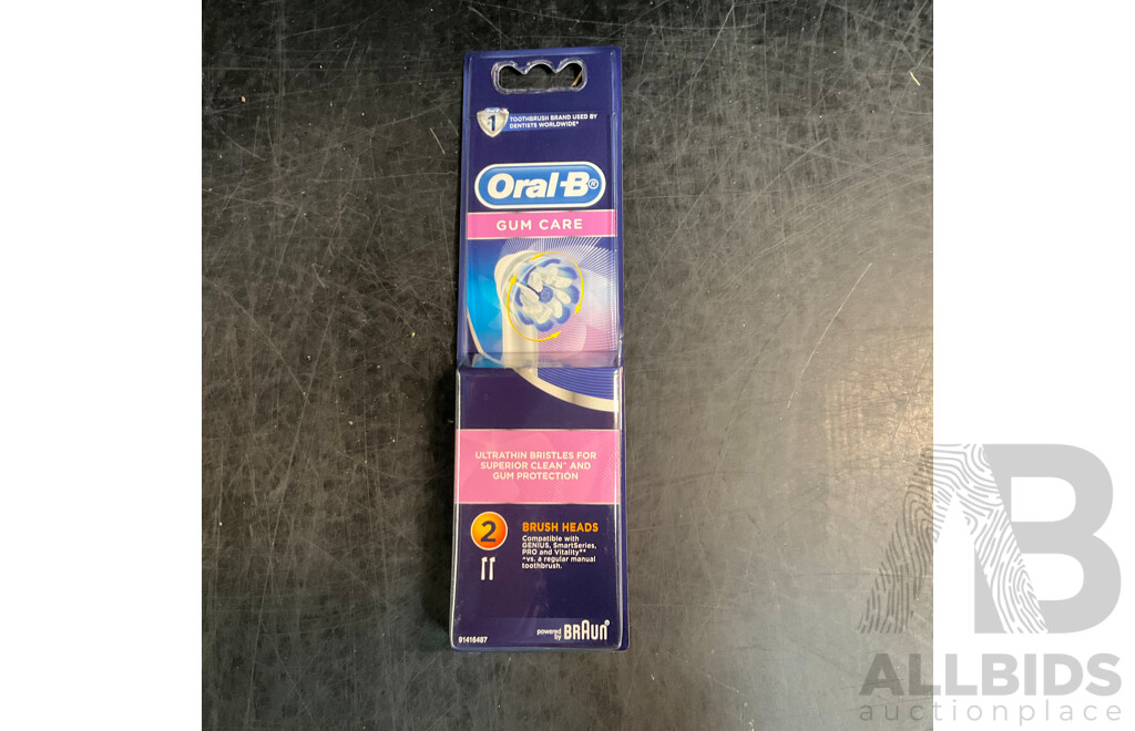 Oral-B Gum Care Rechargeable Toothbrush X4 & Brush Heads 2 Packs X8 - Lot of 12