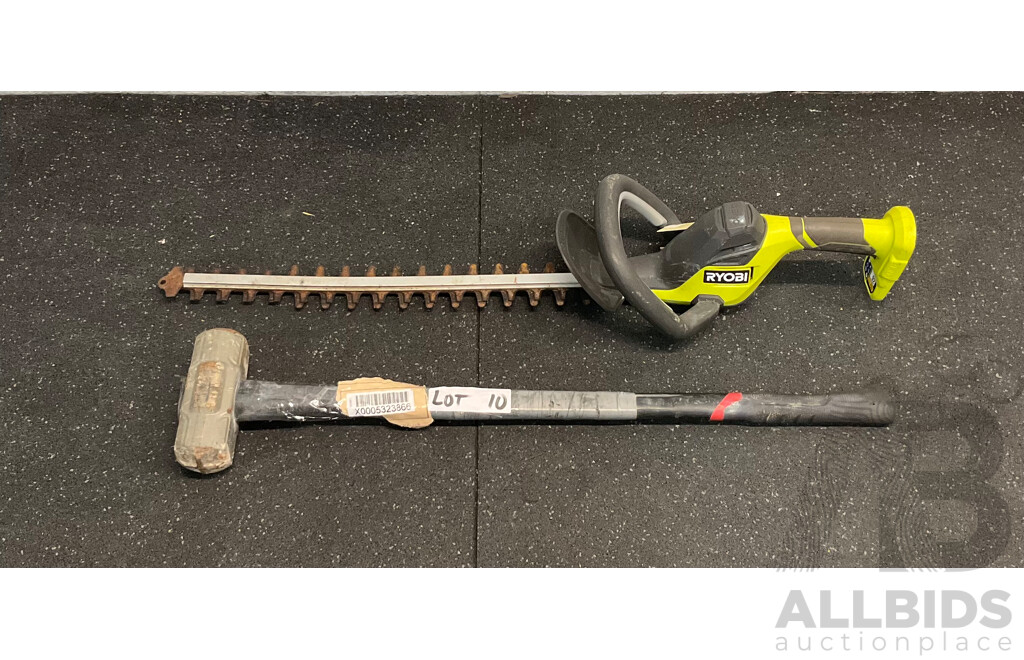ROYBI Cordless Hedge Trimmer R18HTR40 Tool Only and 1x Hammer
