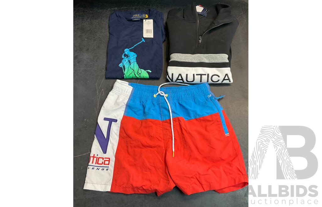 NAUTICA Size S Shorts & Sweater and POLO Size S T-shirt - Lot of 3