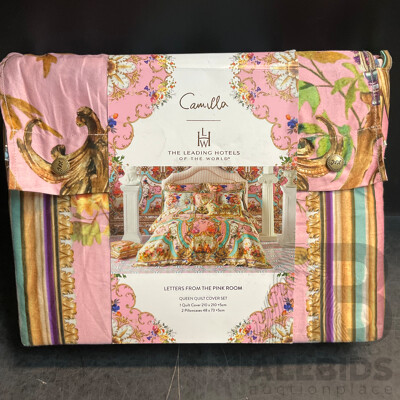 Camilla Letter From the Pink Room Queen Quilt Cover Set - ORP $509.99