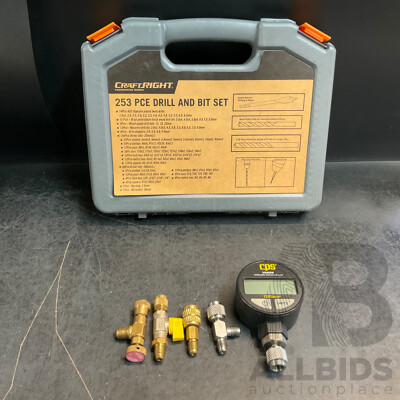 CPS VG200W Wireless Vacuum Gauge & CraftRight 253 Pce Drill and Bit Set CPS VG200W Wireless Vacuum Gauge & CraftRight 253 Pce Drill and Bit Set