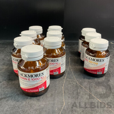 BLACKMORES Vitamin E1000 IU X7 & CoQ10 150mg X3 - Lot of 10
