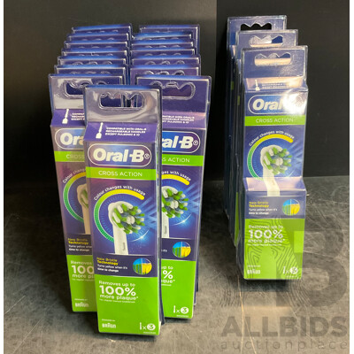 Oral-B Cross Action Brush Heads 3 Packs X15 and 5 Packs X3