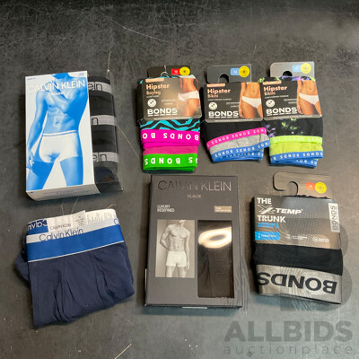 Calvin Klein & Bonds Men's Size S/ M Trunks & Bonds Women's Size 12/14 Underwear