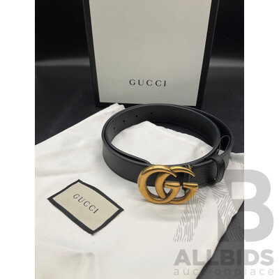 GG Black Belt Branded Gucci