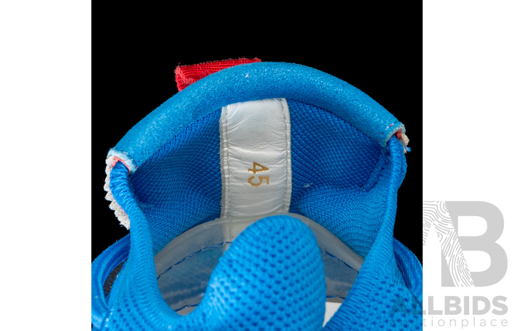 Christian Louboutin Arpoador Donna Clear Sole Suede Sneaker in 'Marine' Size 45