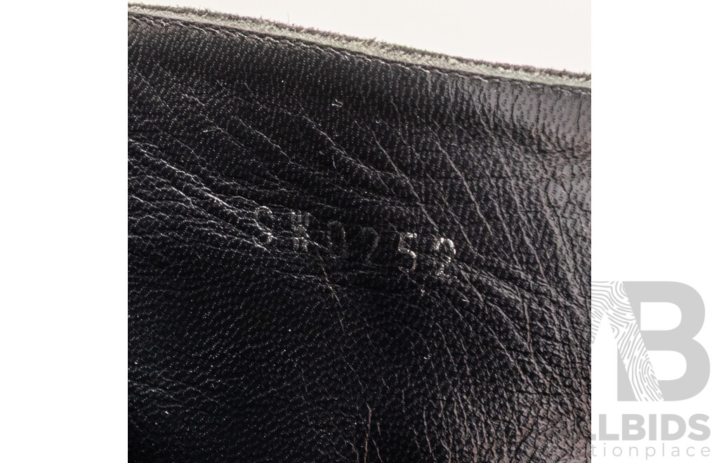 Louis Vuitton Silhouette Ankle Boot, Black Seude with Silver Monogram Heel, 7.5cm Heel, Size 37