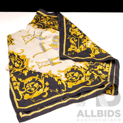 Foulard Atelier Versace Barocco Print Silk Scarf, Vintage, Made in Italy Foulard Atelier Versace Barocco Print Silk Scarf, Vintage, Made in Italy