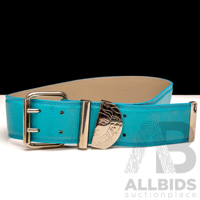 Versace Collection Vintage Belt with Medusa Motif to Buckle, LCD 0069 80 Made in Italy