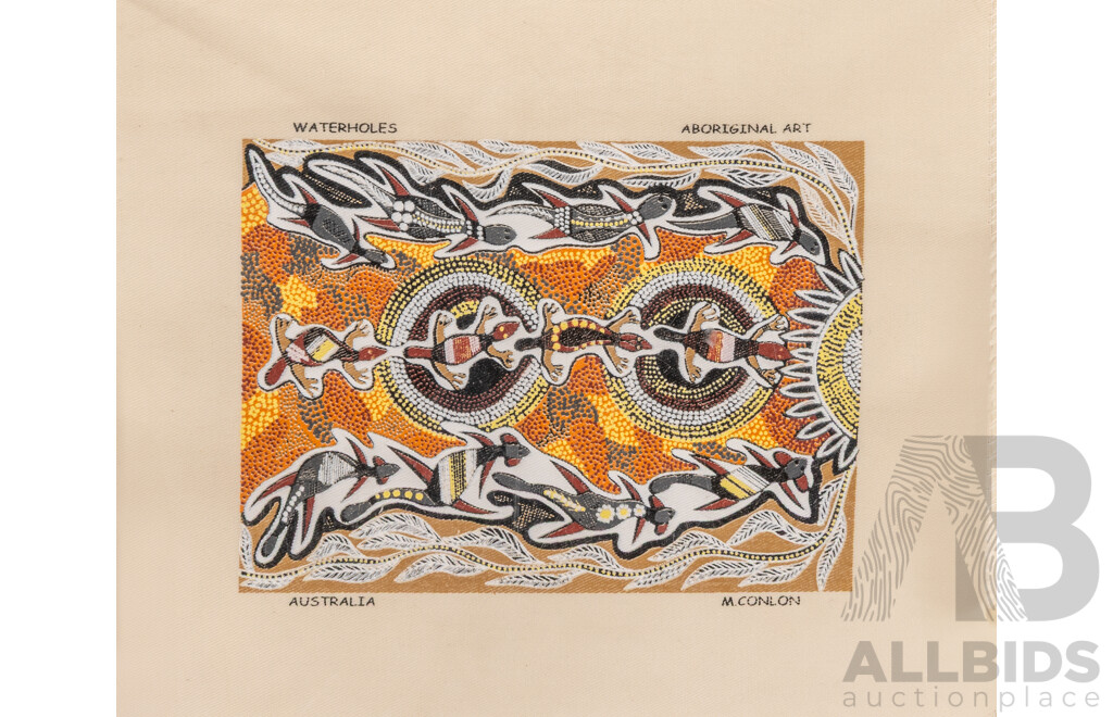 Artist Unknown, (20th Century, Indigenous-Australian), Golden Wattle, Lovely Original Acrylic on Canvas, 63 x 25 cm (3)