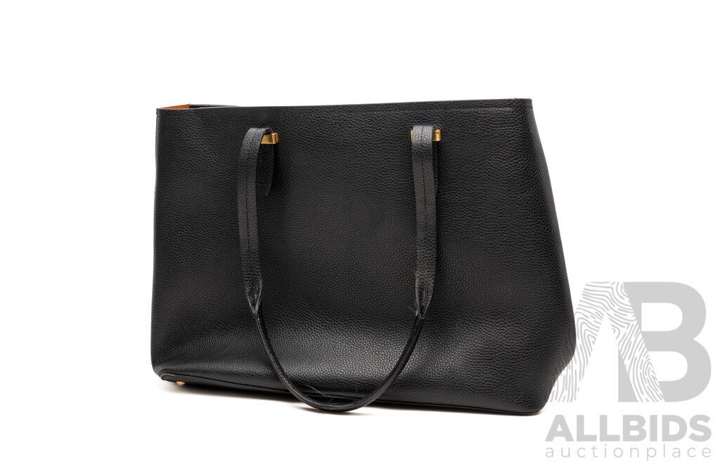 Oroton Large Black Leather Tote Bag & Marcs Light Stone Tote Bag