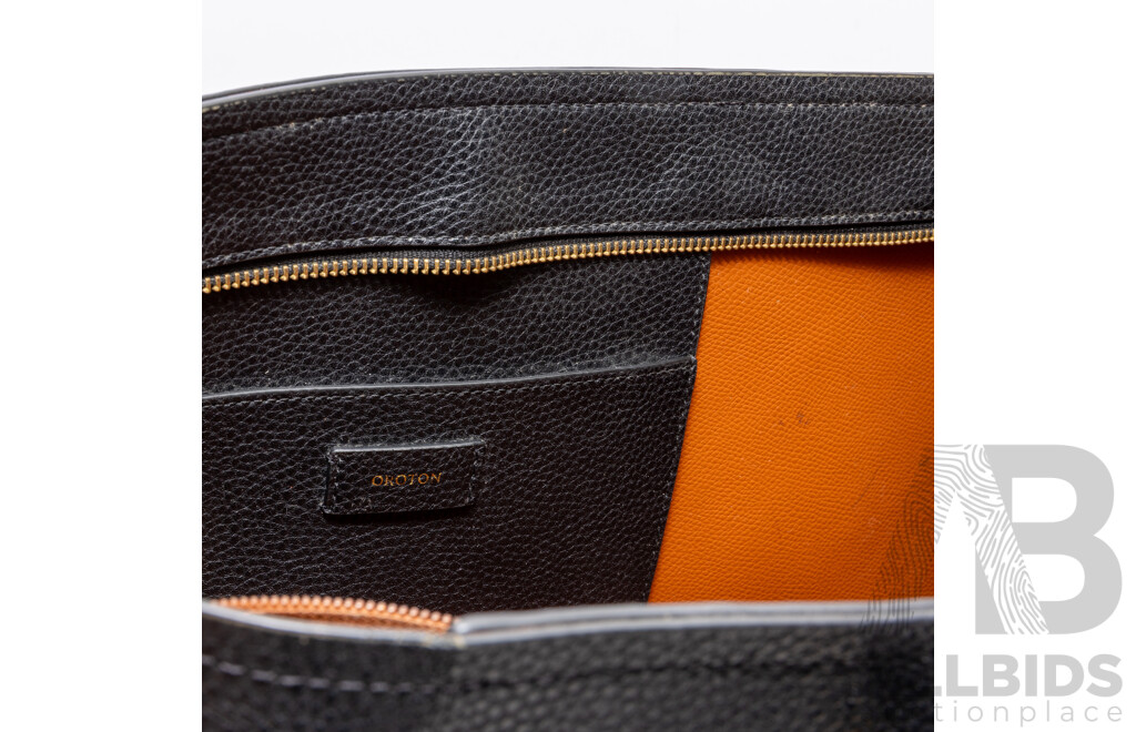 Oroton Large Black Leather Tote Bag & Marcs Light Stone Tote Bag