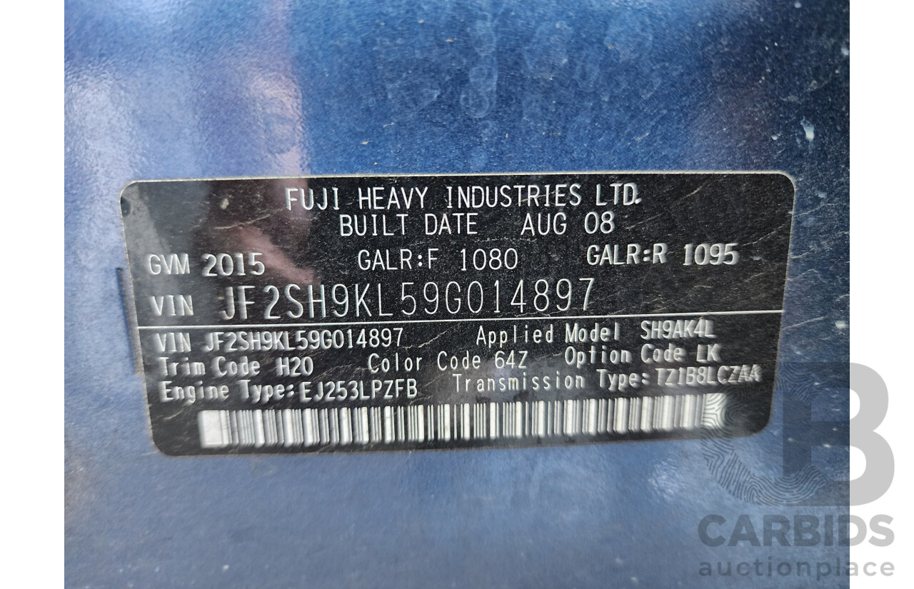 9/2008 Subaru Forester X MY09 4d Wagon Blue 2.5L