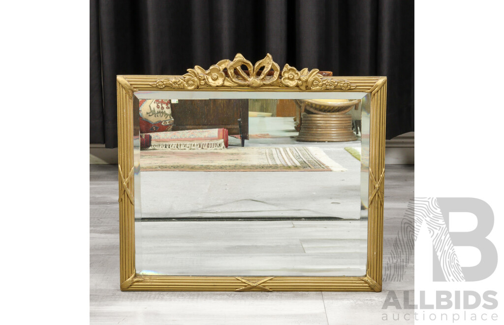 Vintage Composite Gilt Framed Beveled Edge Mirror