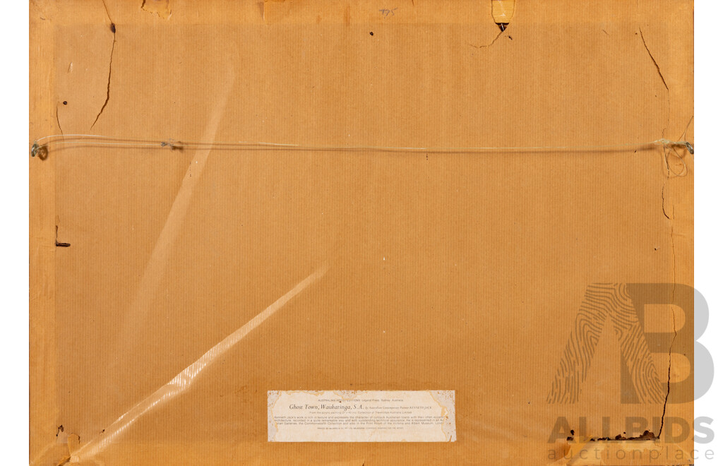 Kenneth Jack, (20th Century, Australian, 1924-2006), Ghost Town; Waukaringa, S.A., Quality Vintage Reproduction Print After the Original, 40 x 56 cm (frame)