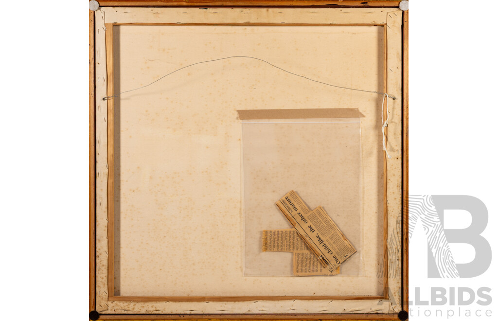 Peter Perdriau, (20th Century, Australian, 1952-), Boat Harbour (1983), Wonderful Original Oil on Canvas, 80 x 80 cm (frame)