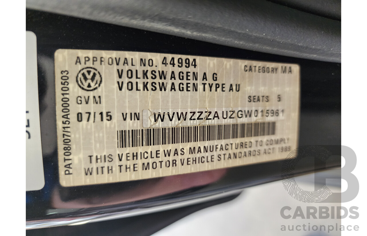 7/2015 Volkswagen Golf GTi AU MY15 5d Hatchback Black 2.0L