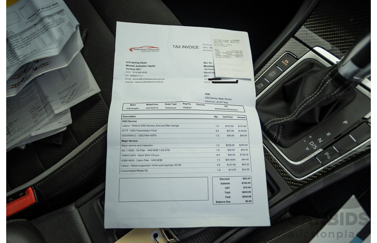 7/2015 Volkswagen Golf R Mk7 (AWD) AU MY15 5d Hatchback Lapiz Blue Metallic Turbo 2.0L - Stage 3 APR