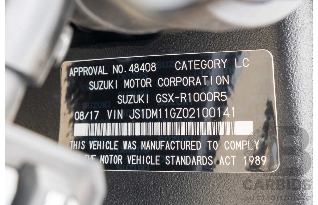 08/2017 Suzuki GSX-R1000R 999cc Super Sport Motorbike Glass Sparkle Black