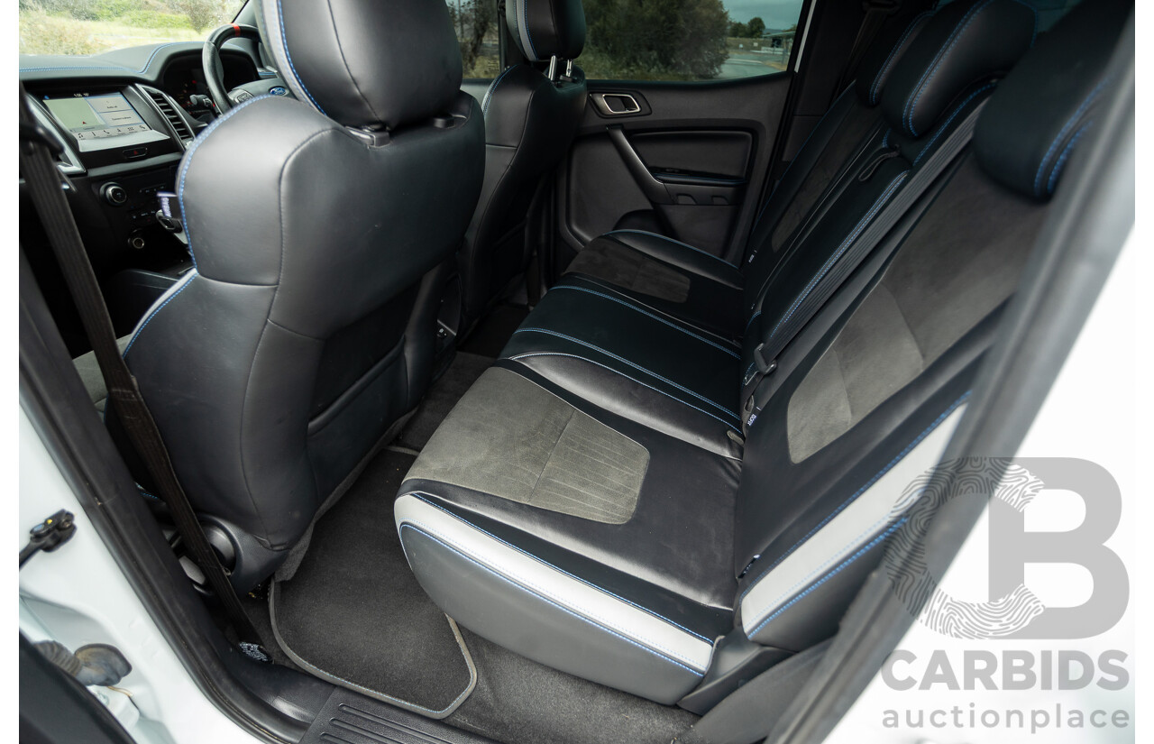 10/2018 Ford Ranger Raptor 2.0 (4x4) PX MKIII MY19 4d Double Cab P/Up Frozen White Twin Turbo Diesel 2.0L