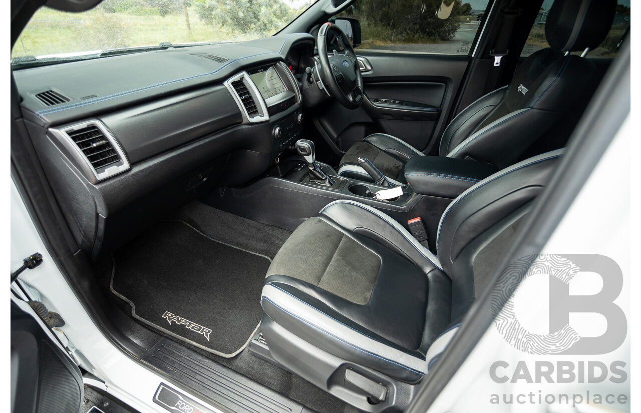 10/2018 Ford Ranger Raptor 2.0 (4x4) PX MKIII MY19 4d Double Cab P/Up Frozen White Twin Turbo Diesel 2.0L