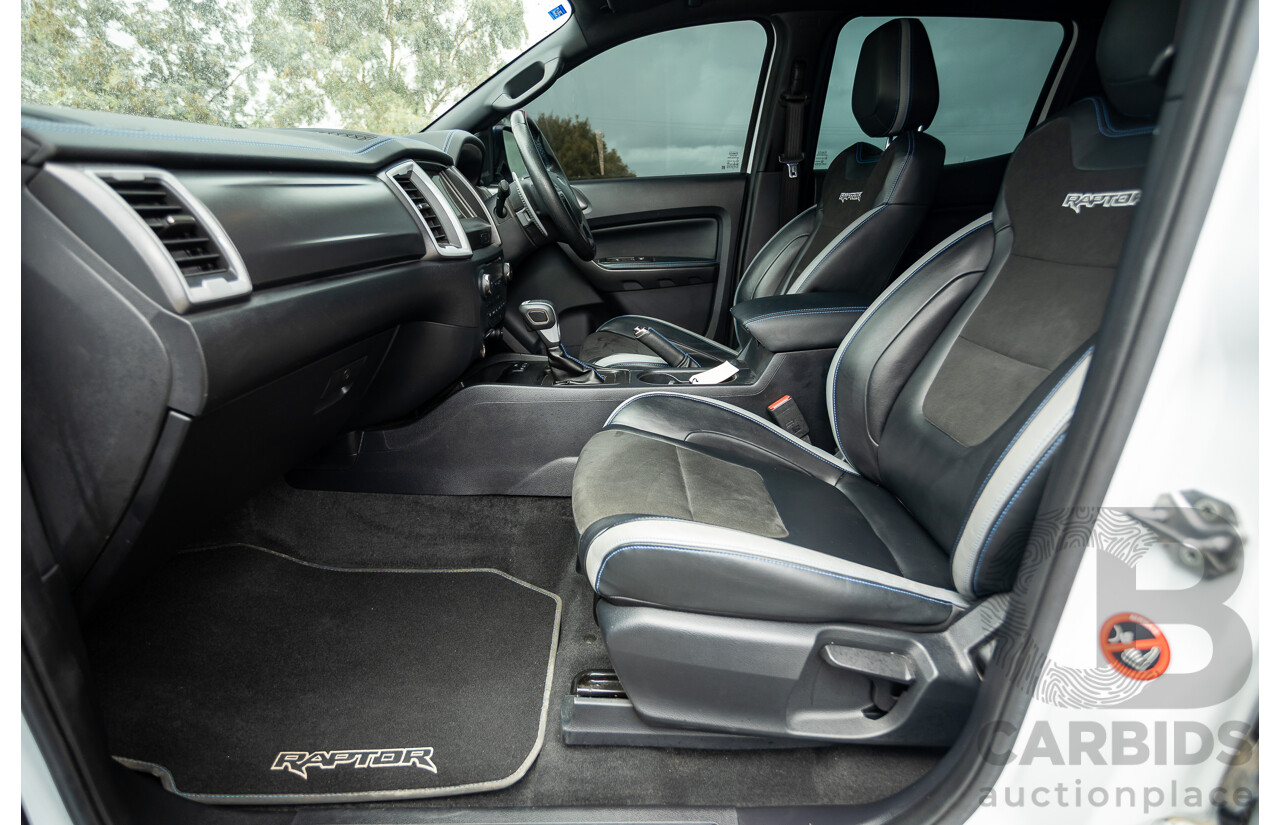 10/2018 Ford Ranger Raptor 2.0 (4x4) PX MKIII MY19 4d Double Cab P/Up Frozen White Twin Turbo Diesel 2.0L