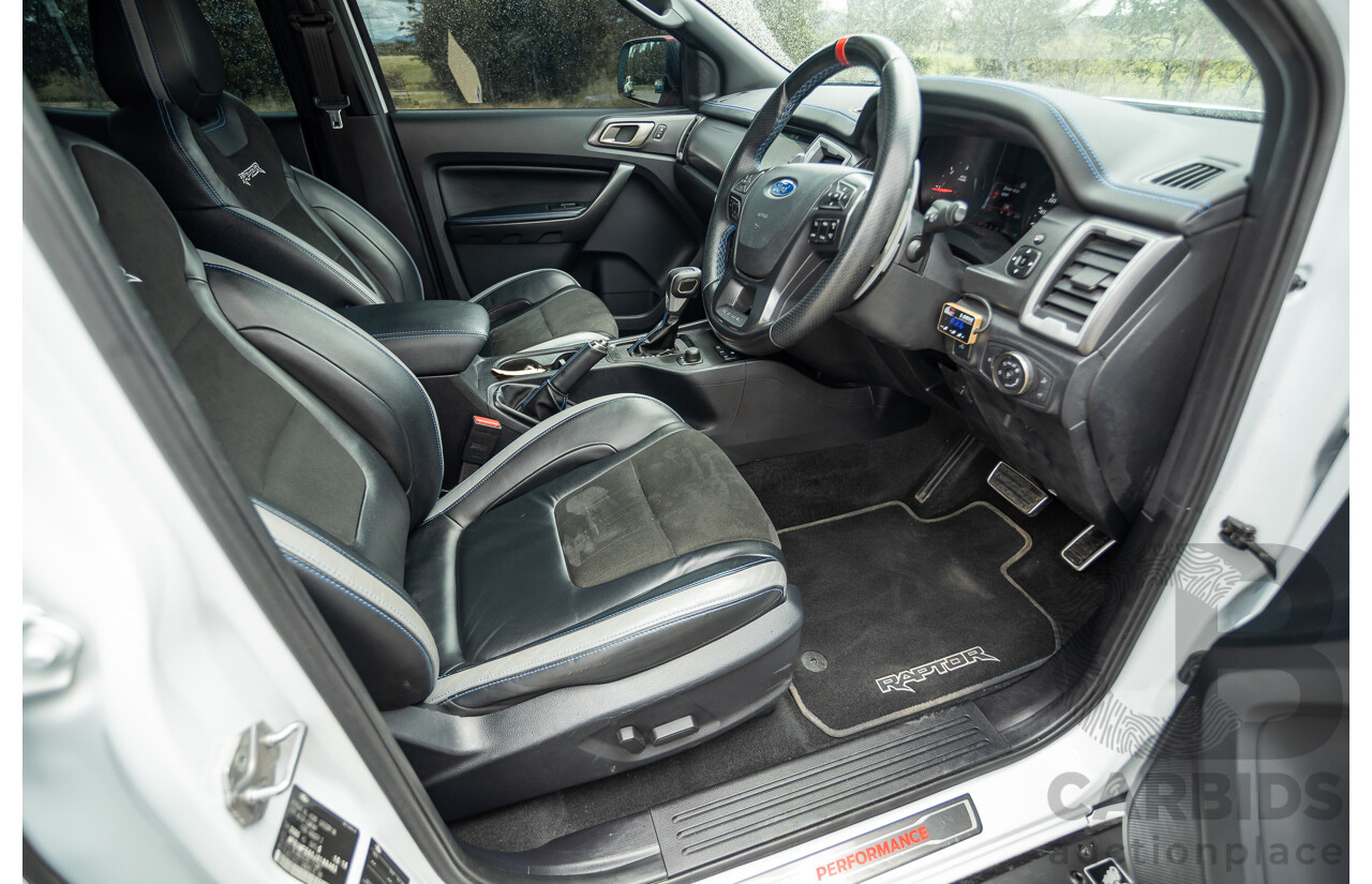 10/2018 Ford Ranger Raptor 2.0 (4x4) PX MKIII MY19 4d Double Cab P/Up Frozen White Twin Turbo Diesel 2.0L