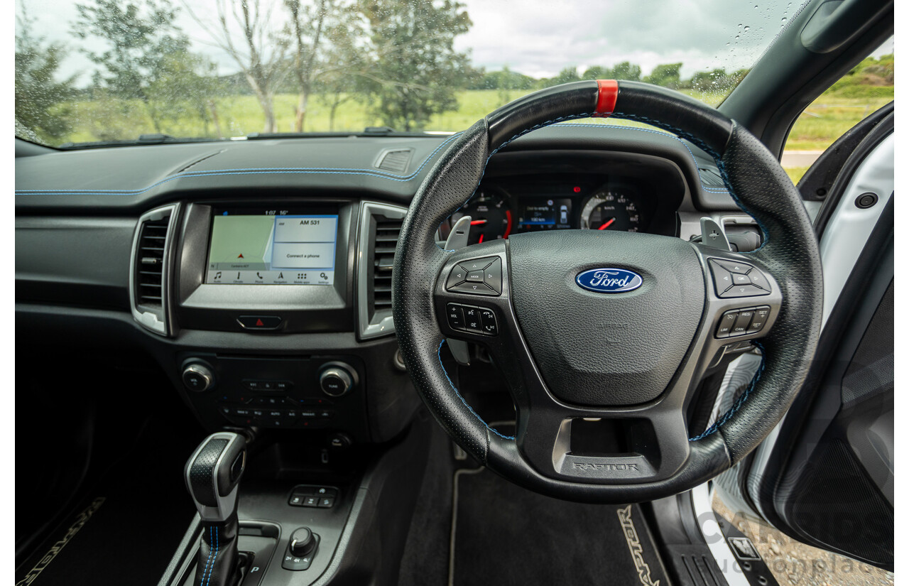 10/2018 Ford Ranger Raptor 2.0 (4x4) PX MKIII MY19 4d Double Cab P/Up Frozen White Twin Turbo Diesel 2.0L
