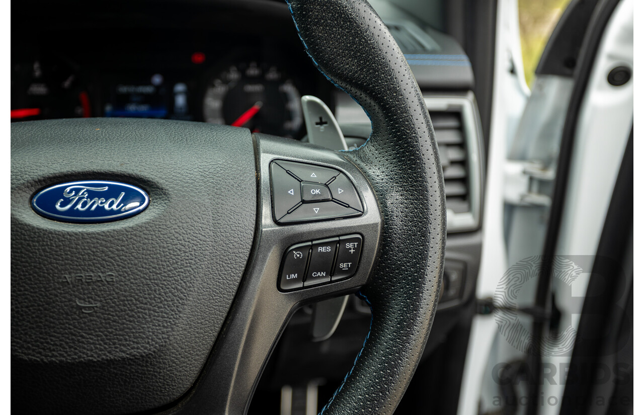 10/2018 Ford Ranger Raptor 2.0 (4x4) PX MKIII MY19 4d Double Cab P/Up Frozen White Twin Turbo Diesel 2.0L