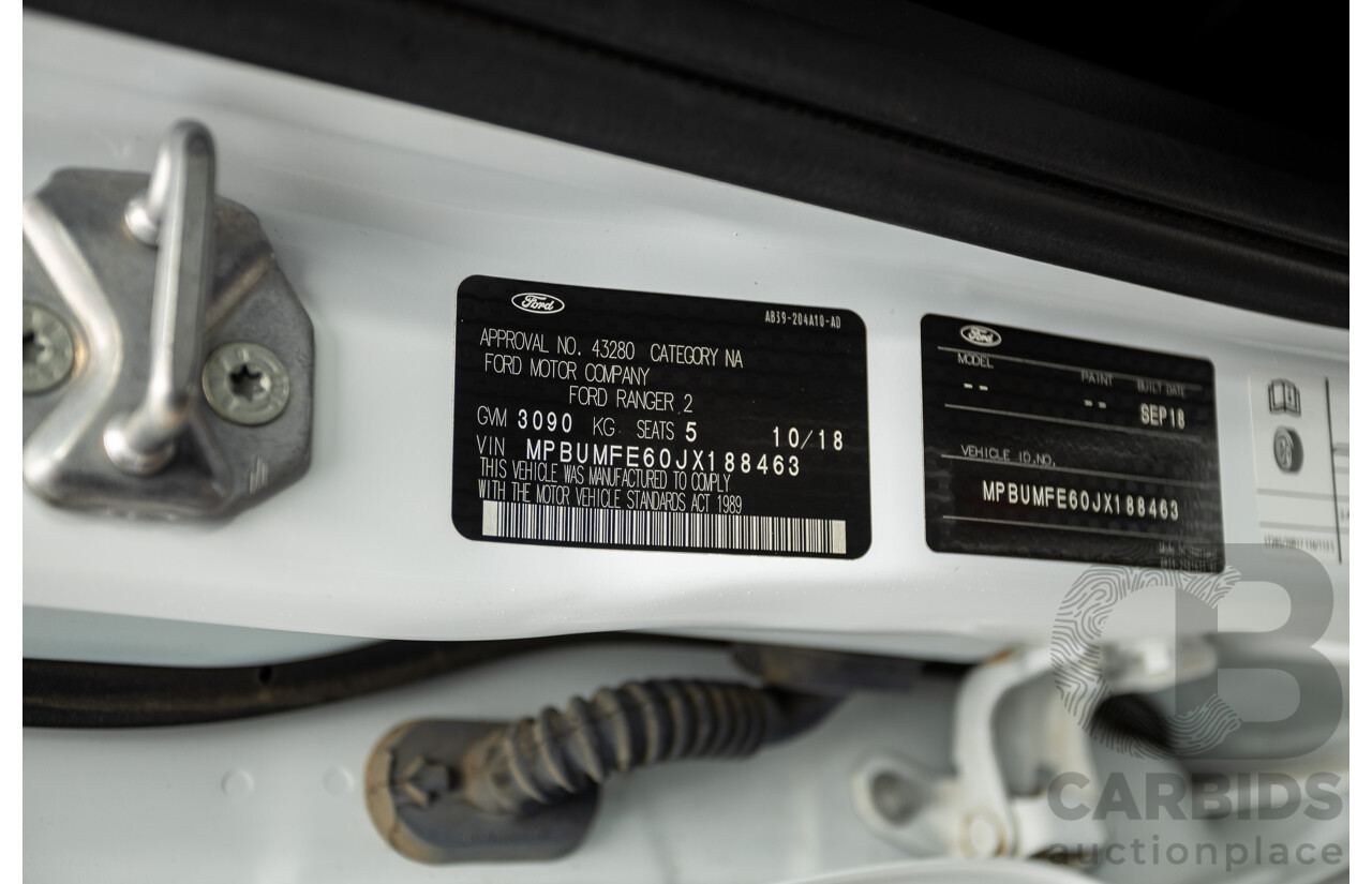 10/2018 Ford Ranger Raptor 2.0 (4x4) PX MKIII MY19 4d Double Cab P/Up Frozen White Twin Turbo Diesel 2.0L