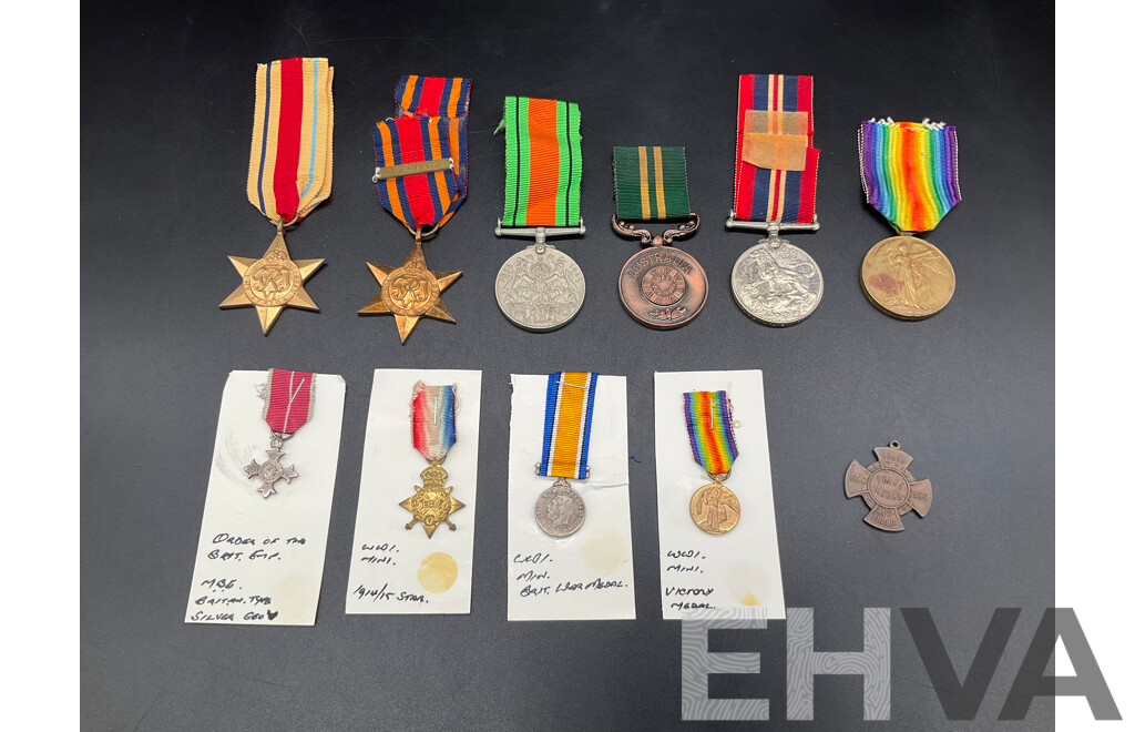 Collection of Military Medals, Including Both Full Size and Miniature Version - Lot of 11