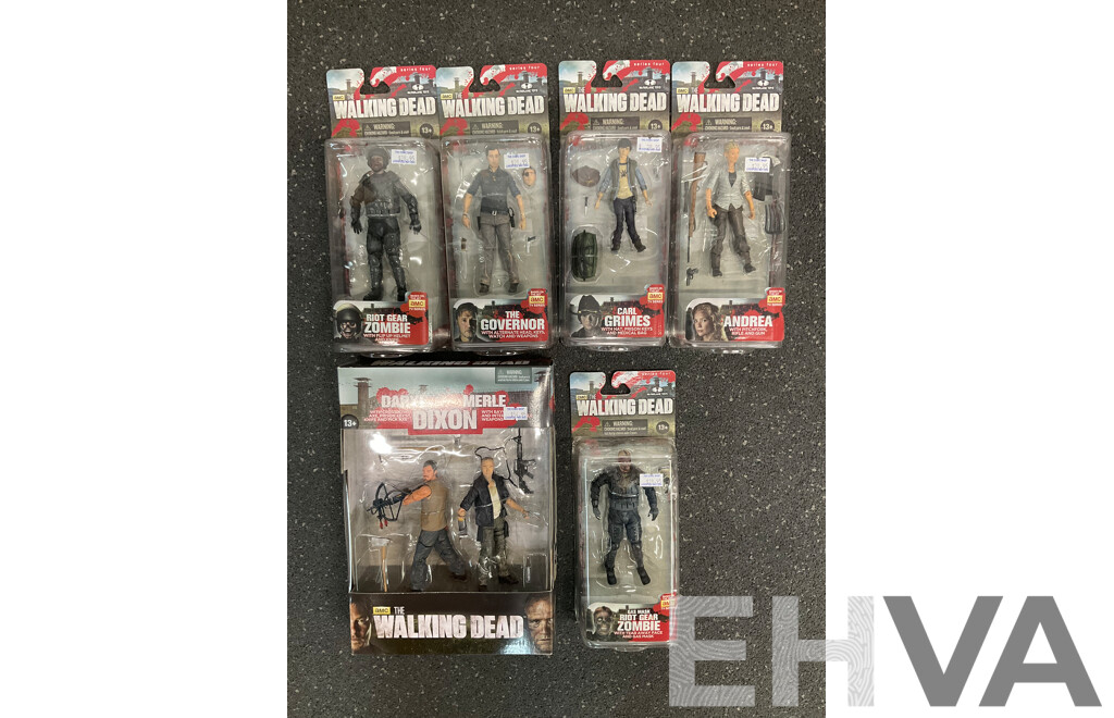 Walking Dead Action Figures, Lot of 6 -  Sealed New in Box